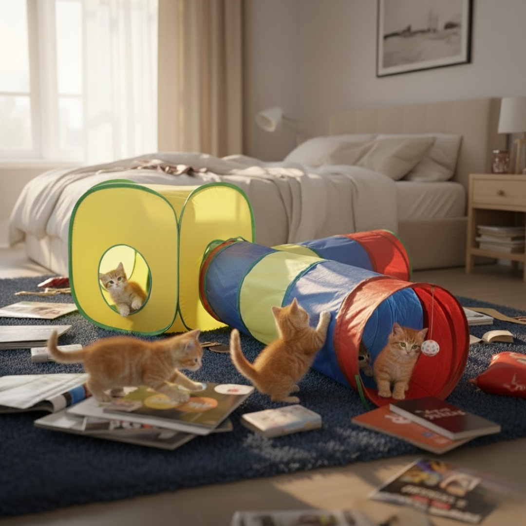 Taşınabilir Büyük Boy Kedi Sarayı. 2 Parça