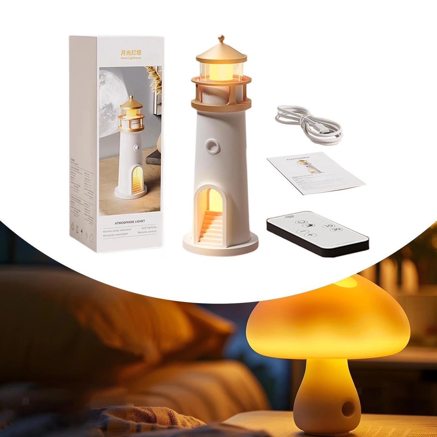 Deniz Feneri Projektör Gece Lambası